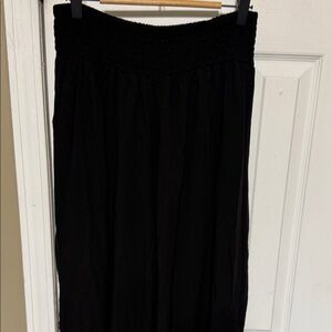 Back from Bali Black Wide Elastic Waistband Cinched Side Pants Handmade Size XL